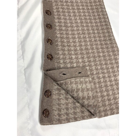 Naadam Set Wool & Cashmere Brown Houndstooth Sweater Flare Pants Corset Top Sz M - Picture 14 of 16